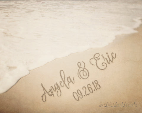 Names in Sand Personalized Print, Beach Writing, Beach Theme Wedding Ideas, Destination Beach Wedding Guest Book Alternative, Custom Gifts