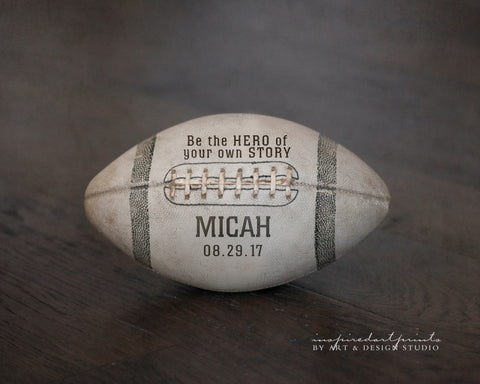 Custom football picture with name and birthday
