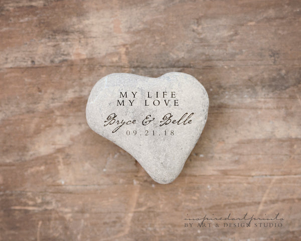 Unique Wedding Gift | Heart stone with text personalized art print wall d_cor inspiredartprints inspired art prints custom photo gifts